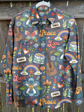 Vintage Hippie Vibes Print Casual Shirt