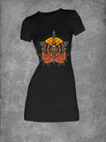 Women's Skull Butterfly T-Shirt Dress