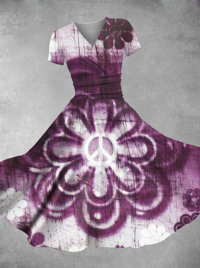 Women's Vintage Hippie Print Maxi Dress