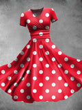 Women's Classic Dot Print Maxi Dress