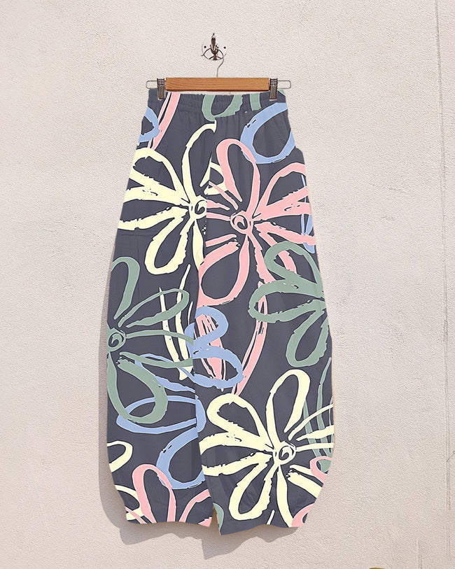 Women's Vintage Floral  Print Pants