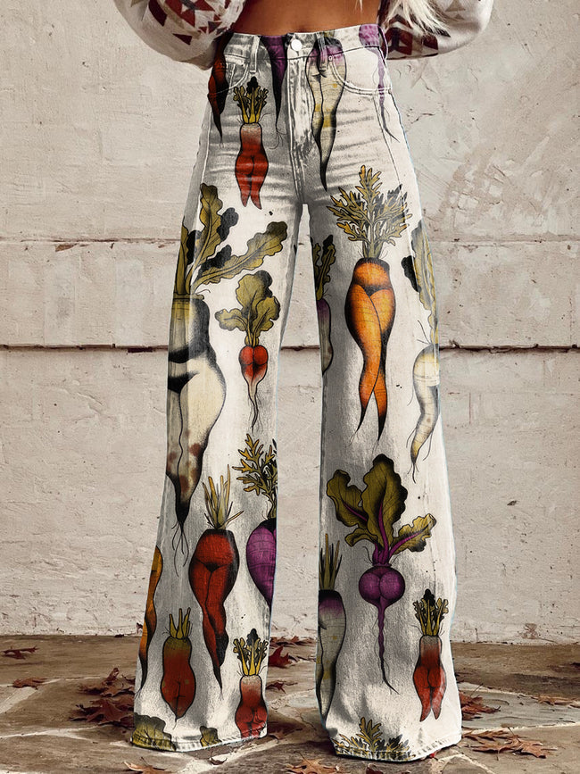 Women's Vintage Don't forget your roots Printed Casual Wide Leg Pants