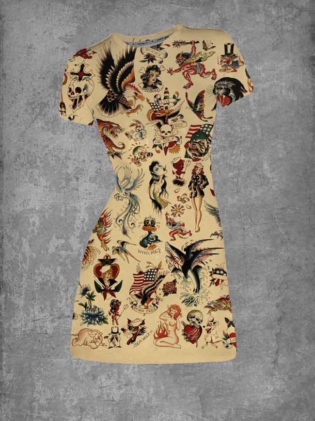 Women's Sailor Jerry Neck T-Shirt Dress