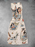 Women's Vintage Mermaid Maxi Dress