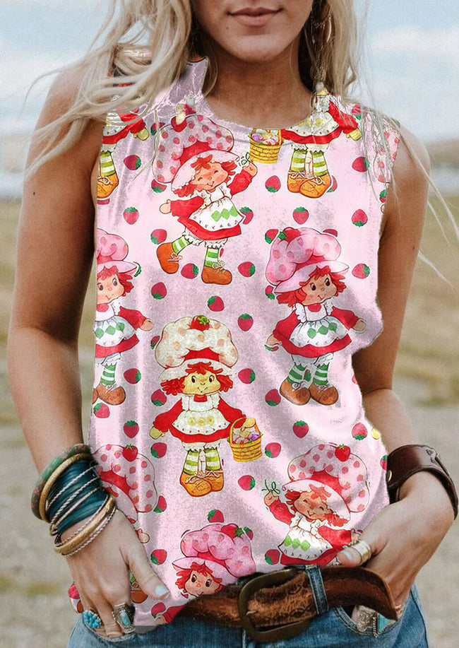 Women's Vintage Cartoon Printed Tank Top