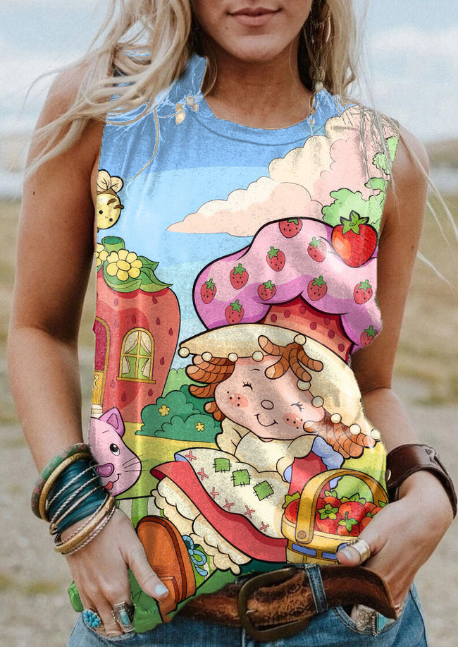 Women's Vintage Cartoon Printed Tank Top