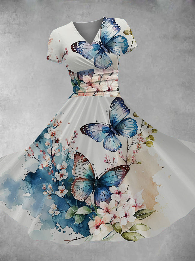 Women's Butterfly  Print Maxi Dress