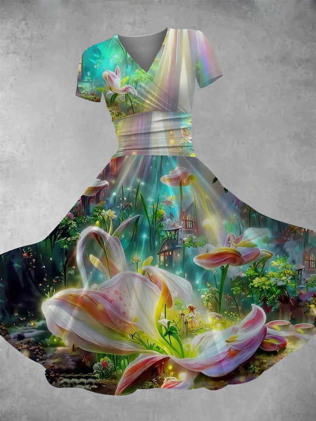 Women's Flower  Print Maxi Dress
