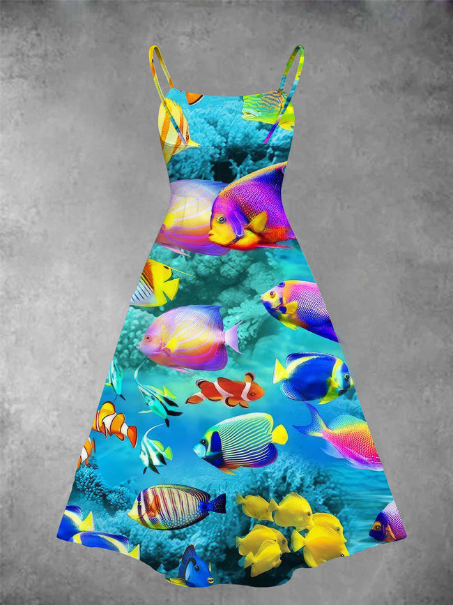 Women's Ocean Print Two-Piece Dress