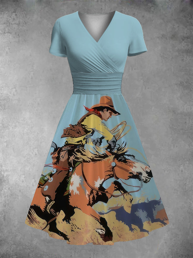 Women's Western Print Two-Piece Dress