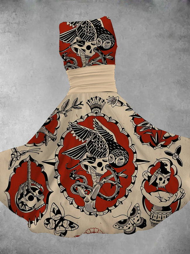 Women's Owl Tattoo Maxi Dress