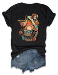 Women's Vintage Mermaid Printed T-shirt