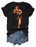 Women's Pinup Girl Printed T-shirt