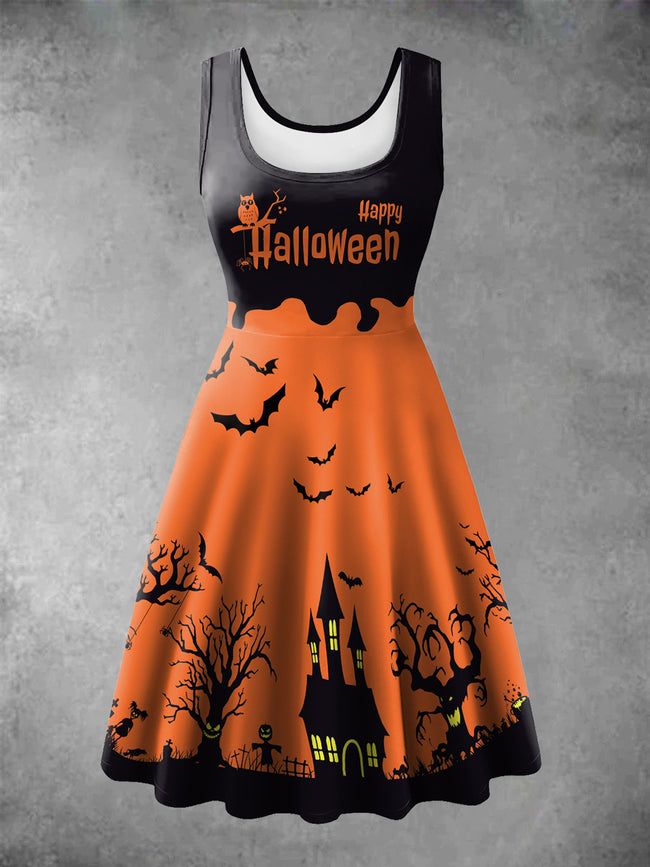 Women's Halloween Print Casual Mini Dress