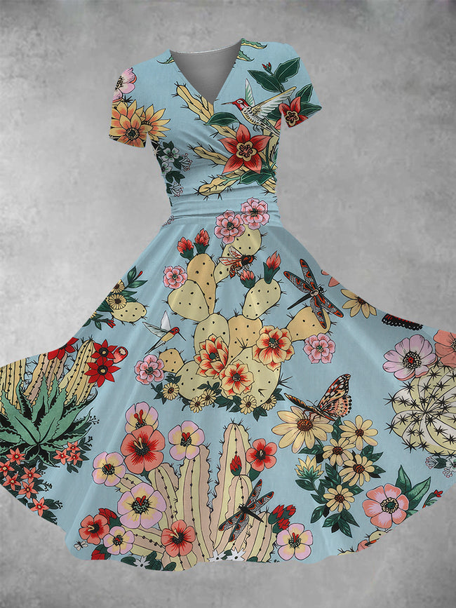 Women's Cactus Print Maxi Dress