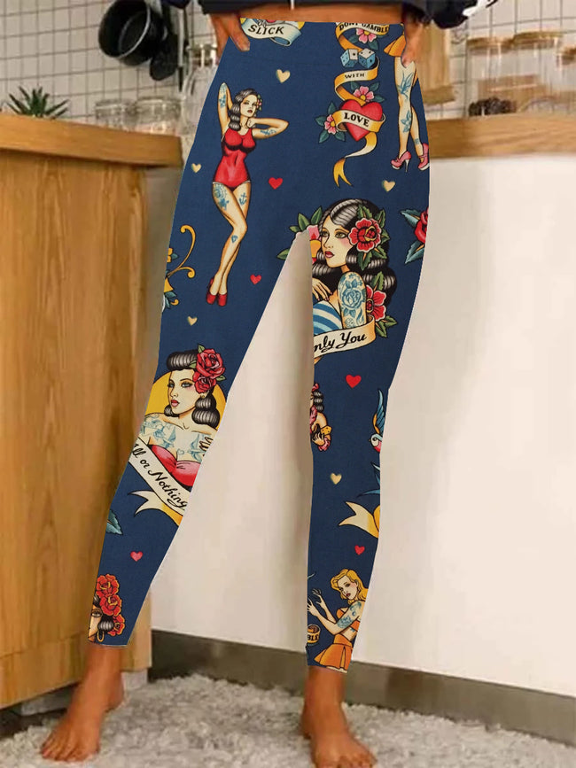 Women's Pin up girl Printed Leggings