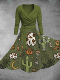 Women's Halloween Print Two-Piece Dress