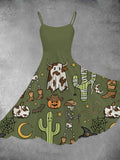 Women's Halloween Print Two-Piece Dress