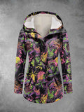 Winter Halloween Printed Hooded Drawstring Zipper Thickened Jacket