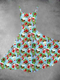 Women's Christmas Avocado Print Two-Piece Dress