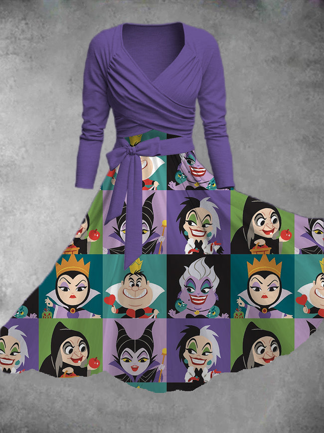 Women's Cartoon Print Two-Piece Dress