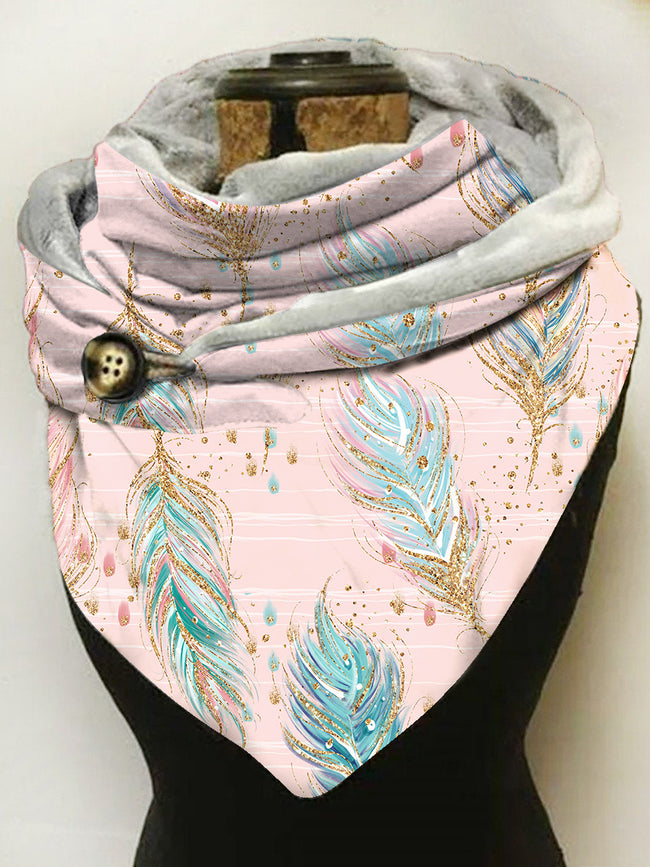 Feather Print Casual Scarf