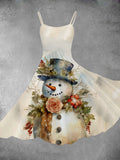 Women's Snowman Print Two-Piece Dress