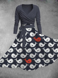 Women's Cartoon Print Two-Piece Dress