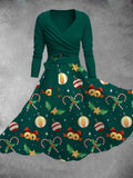 Women's Christmas Decoration Print Two-Piece Dress