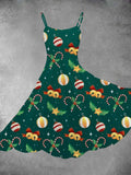 Women's Christmas Decoration Print Two-Piece Dress