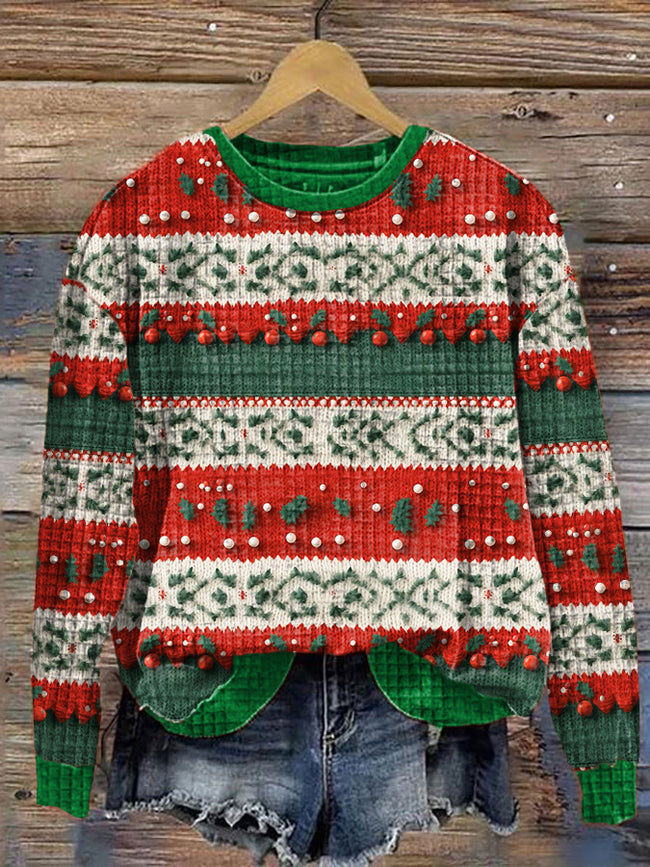 Vintage Christmas Season Print Sweatshirt