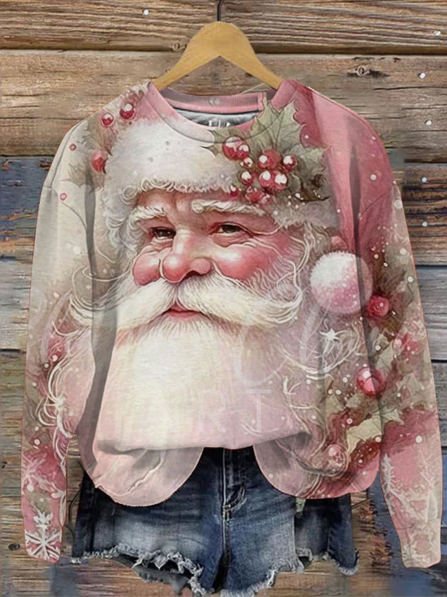 Santa Claus Print Casual  Sweatshirt