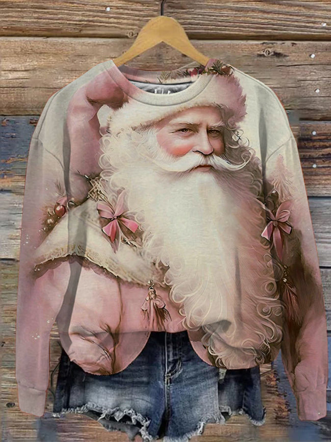 Santa Claus Print Casual  Sweatshirt