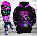 WARNING TATTOOED GIRL JACK SKELLINGTON COMBO HOODIE AND LEGGINGS