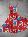 Women's Santa Claus Print Two-Piece Dress