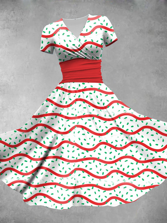Women's Vintage  Christmas Print Maxi Dress