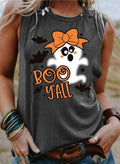 Halloween Lovely Ghost Print Tank Top