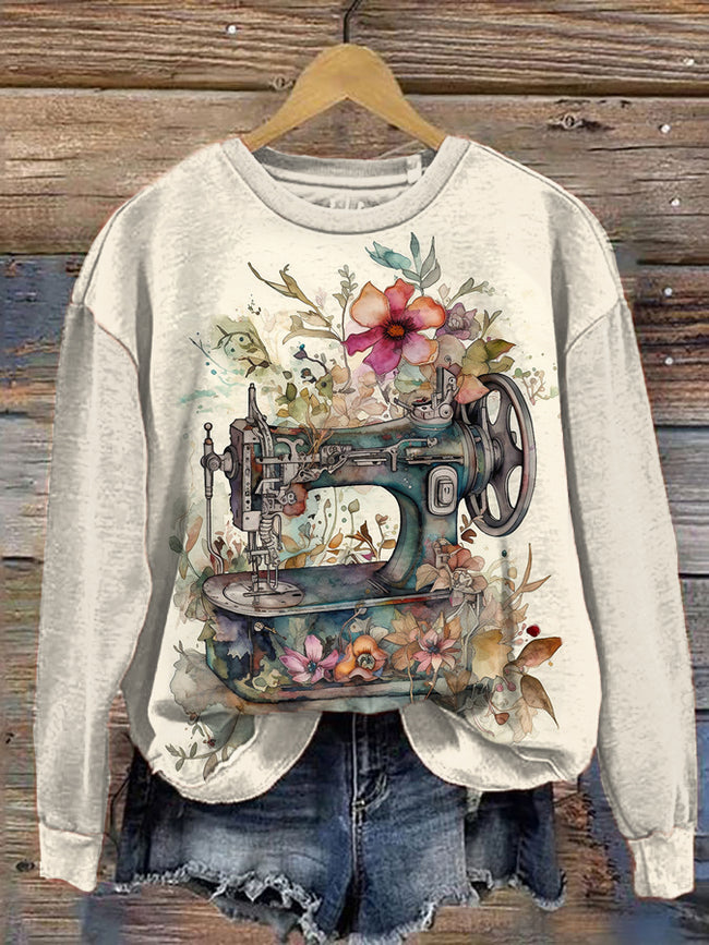 Women's Floral Crew Neck Sweatshirt