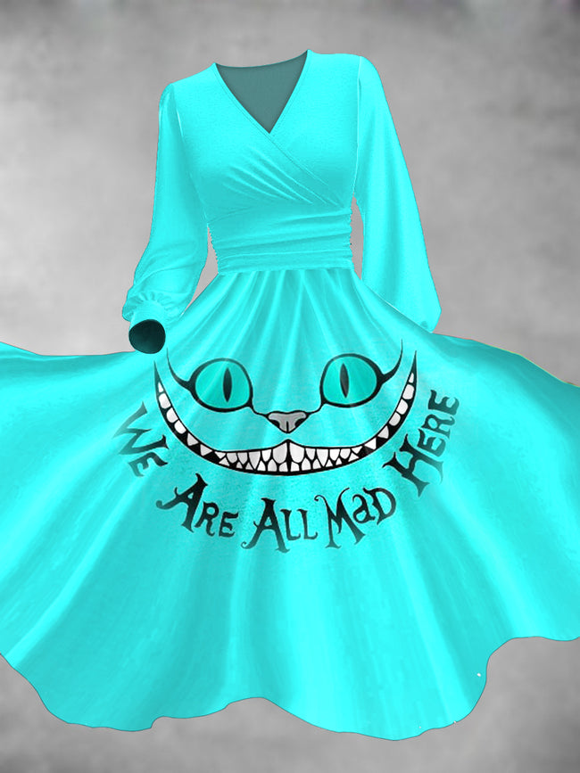 We Are All Mad Here Long Sleeve Maxi Dress