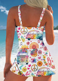 Women’s Peace And Love Floral Print One Piece Swimdress