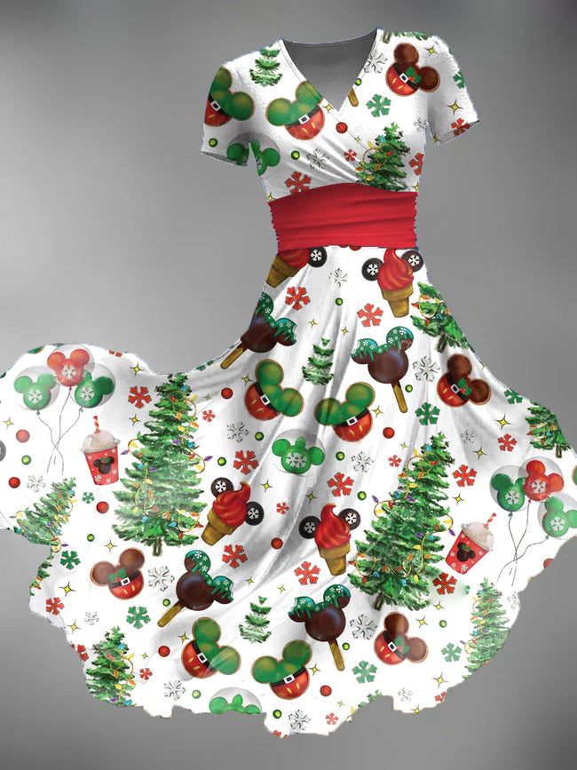 Women's Christmas Tree Print Maxi Dress