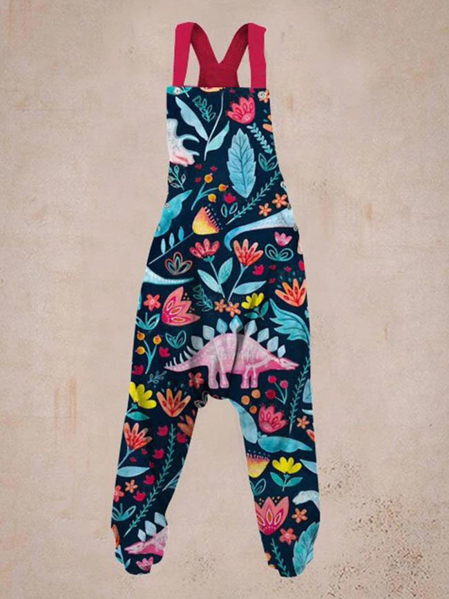 Women's Stegosaurus Print Sleeveless Harem Jumpsuit