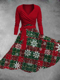 Women's Christmas Season Print Two-Piece Dress