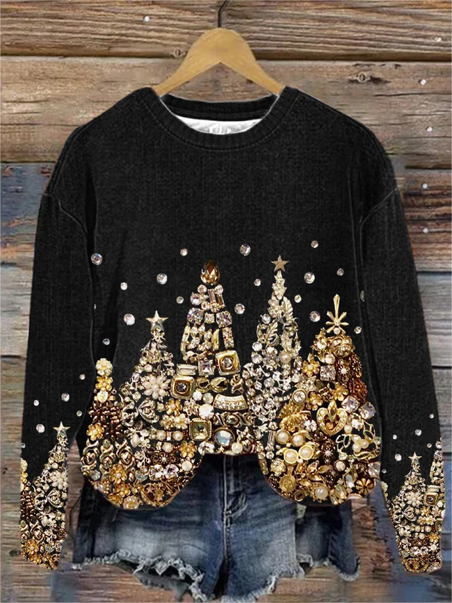 Women's Christmas Tree Print Casual Sweatshirt