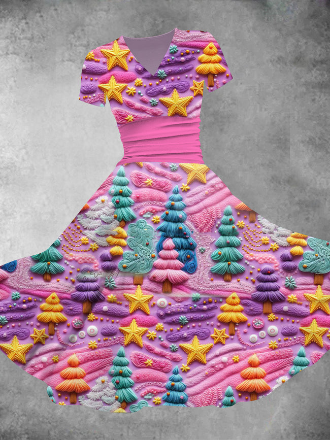 Women's Colorful Tree Print Maxi Dress