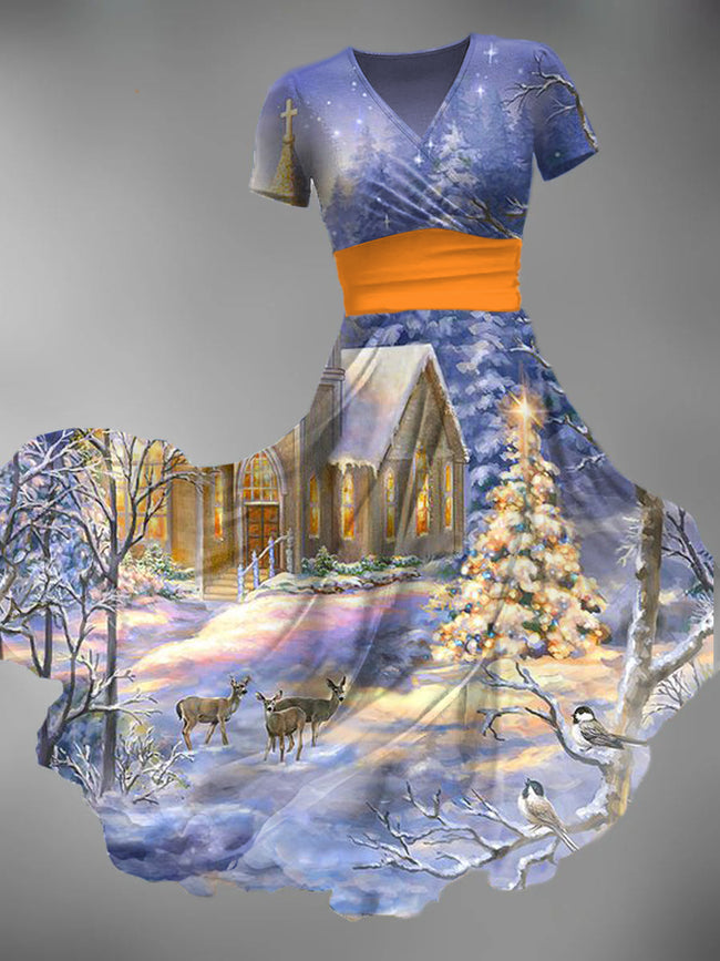 Women's Christmas Print Maxi Dress