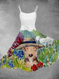 Women's Dog Print Two-Piece Dress
