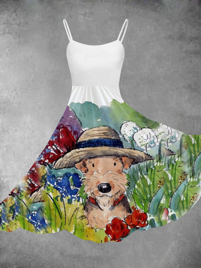 Women's Dog Print Two-Piece Dress