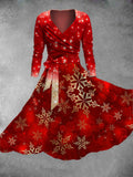 Women's Christmas Print Two Piece Dress