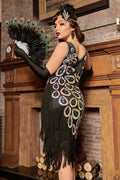 Asymmetrical V Neck 1920s Flapper Dress